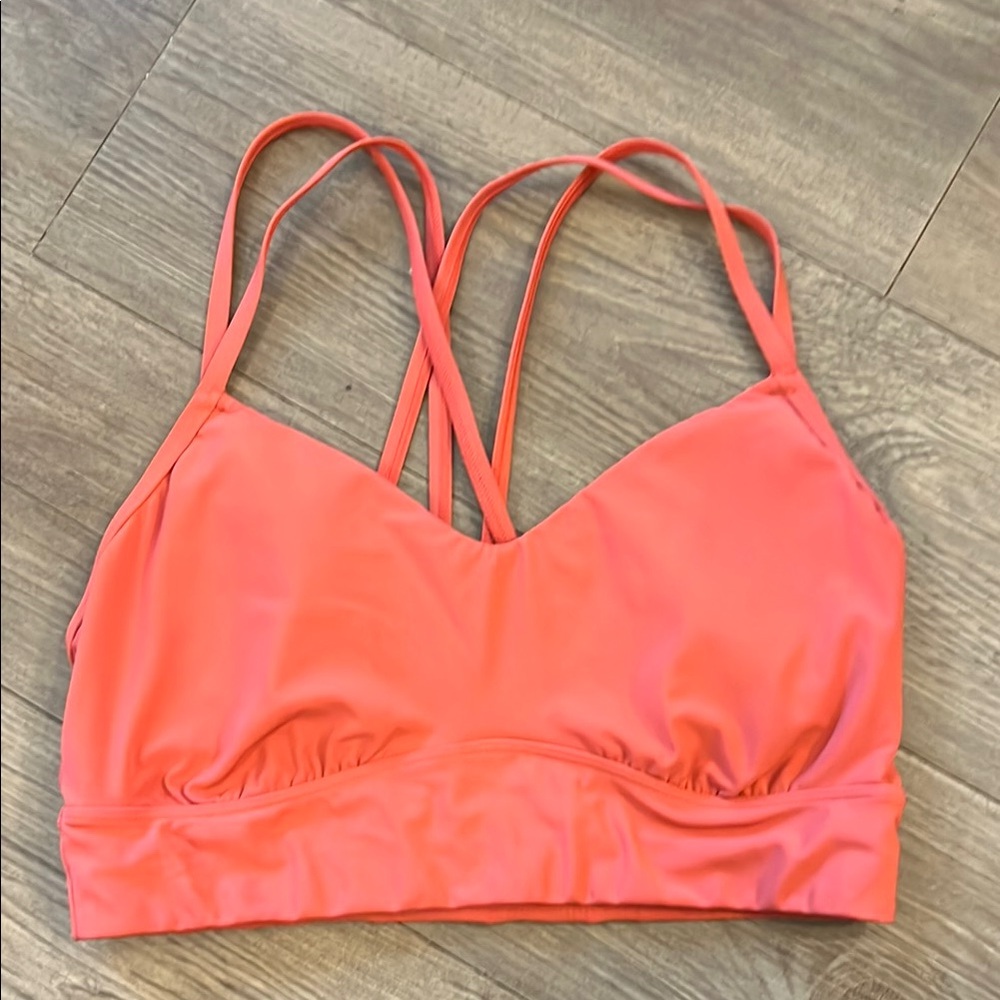 Target Coral Sports Bra with Crisscross Strappy Back